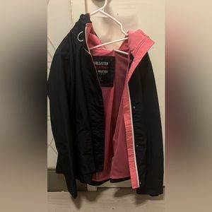 HOLLISTER navy Blue rain jacket